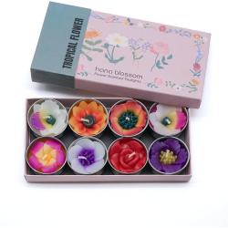 Présentation Bougies parfumées Hana Blossom, lot de 8 pièces