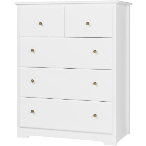 Présentation de Présentation HOCSOK Commode 5 Tiroirs Rangement Multifonction Blanc