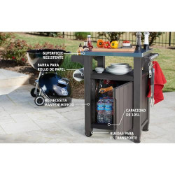 Keter Table d'appoint Marron Barbecue Pequeño en situation