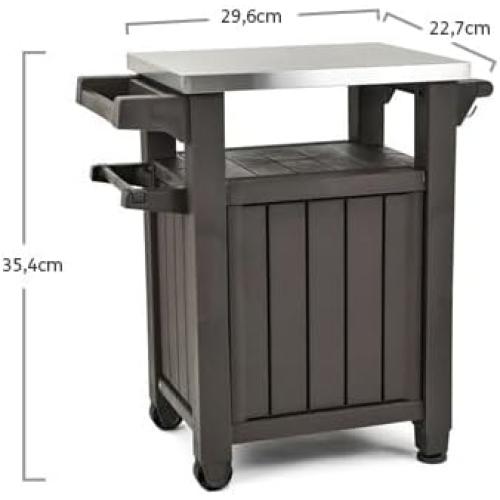 Présentation de Zoom sur Keter Table d'appoint Marron Barbecue Pequeño