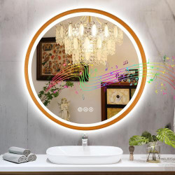 Présentation Miroir Rond LED Salle de Bain Bluetooth et Antibuée IP44