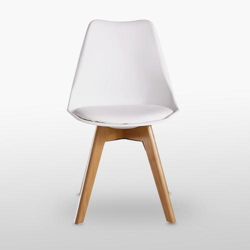 Présentation de Zoom sur Chaise Salle à Manger Bois Blanc Design Élégant