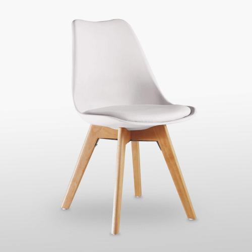 Présentation de Présentation Chaise Salle à Manger Bois Blanc Design Élégant