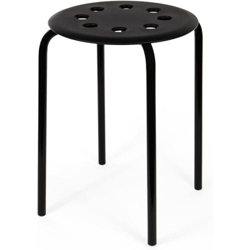 Présentation de Présentation Tabouret empilable MARIUS IKEA, acier noir, design moderne