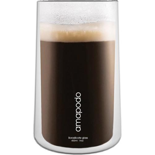 Présentation de Zoom sur Verres double paroi amapodo, 2 pièces, café, latte, isothermes