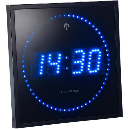 Présentation de Présentation Horloge Digitale Murale Radiopilotée 170 LED Bleu