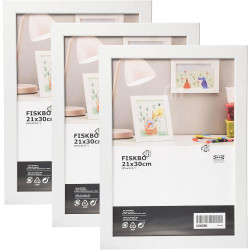 Présentation Ikea Fiskbo, Lot 3 cadres photo blancs A4