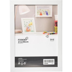 Ikea Fiskbo, Lot 3 cadres photo blancs A4 en situation