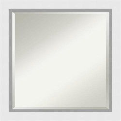 Présentation Miroir mural bois biseauté, cadre blanc élégant