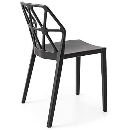 Présentation de Zoom sur Chaises Design CONNUBIA ALCHEMIA Polypropylène Lot de 4 - Noir