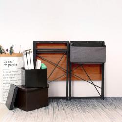 Bureau Informatique Pliable, Table Rangement, Style Industriel Marron en situation