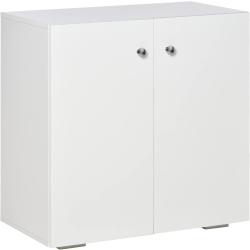 Présentation HOMCOM Meuble de Rangement Moderne Blanc, 2 Portes, 2 Étagères