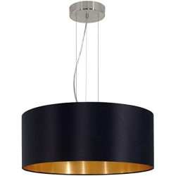 Suspension Luminaire EGLO Maserlo, 3 Lampes, Acier Argenté, T en situation