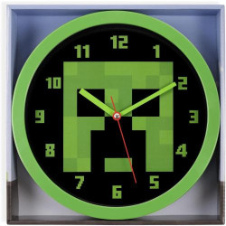 Horloge Murale Minecraft, Vert, Noir, Décoration Murale en situation