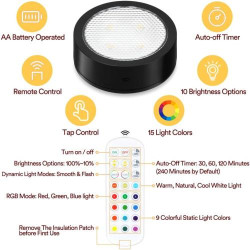 Lampe LED Sans Fil, Spot Adhesif RGB, Lot 4 Noir en situation