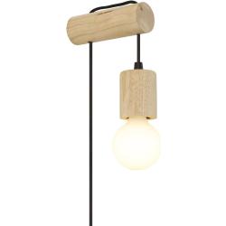 Présentation Lampe Murale Bois Torse Naturel E27, Décoration Intérieure