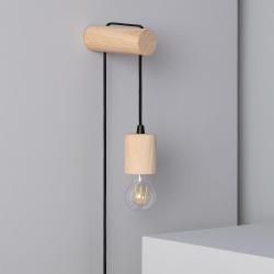 Lampe Murale Bois Torse Naturel E27, Décoration Intérieure en situation