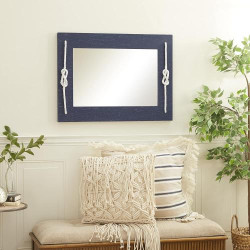 Présentation Miroir Mural Bois Nœud Bleu Deco 79