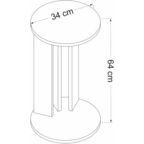 Présentation de Zoom sur Table d'Appoint Ronde Design Anthracite, Panneau de Particules