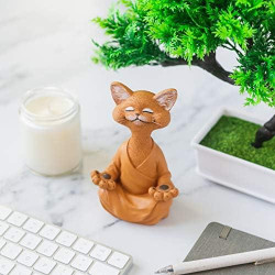 Bouddha Chat Figurine Méditation - Collection Yoga Inspirante en situation