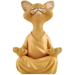 Présentation Bouddha Chat Figurine Méditation - Collection Yoga Inspirante