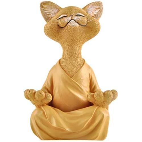 Présentation de Présentation Bouddha Chat Figurine Méditation - Collection Yoga Inspirante