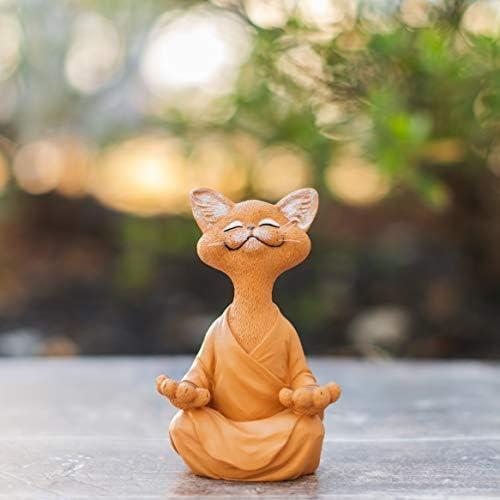 Présentation de Zoom sur Bouddha Chat Figurine Méditation - Collection Yoga Inspirante