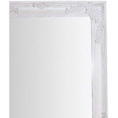 Présentation de Zoom sur Miroir mural rectangulaire bois blanc antique, style shabby chic