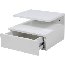 Table de Chevet Blanche MDF, Ac Design Furniture en situation