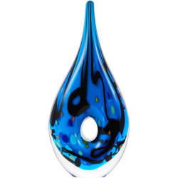 Présentation Sculpture verre soufflé goutte eau bleue Luxury Lane