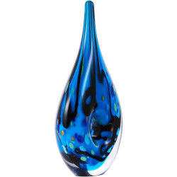 Sculpture verre soufflé goutte eau bleue Luxury Lane en situation