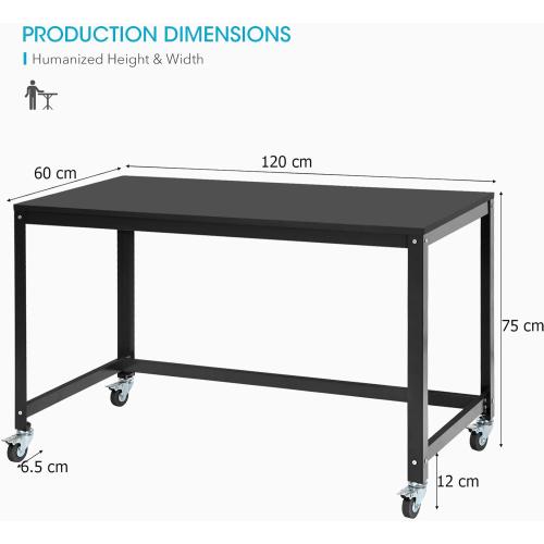 Présentation de Zoom sur Bureau Informatique LIFEZEAL Bois, Acier, Style Industriel