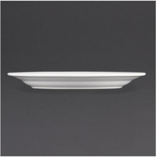 Présentation de Zoom sur Assiettes larges bords 12 pièces, porcelaine blanche, durable