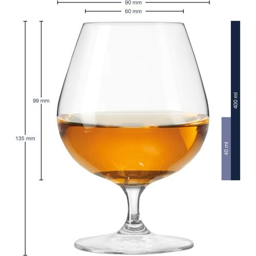 Présentation de Zoom sur Set 6 Verres Cognac Leonardo, Ciao, Élégance Verre