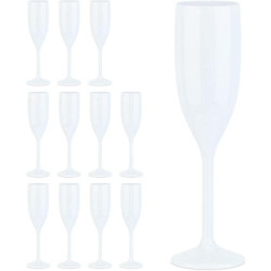 Présentation Relaxdays Verres Champagne Incassables, Reutilisables, Blanc