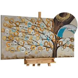 Présentation Tableau peinture moderne 100% fait main, Cuivre Beige, Arbres