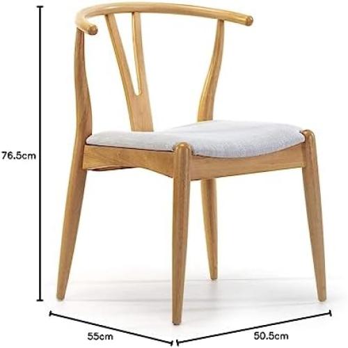 Présentation de Zoom sur Pack 2 Chaises Rustic en Bois Massif Style Chêne