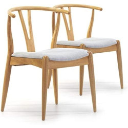 Présentation Pack 2 Chaises Rustic en Bois Massif Style Chêne