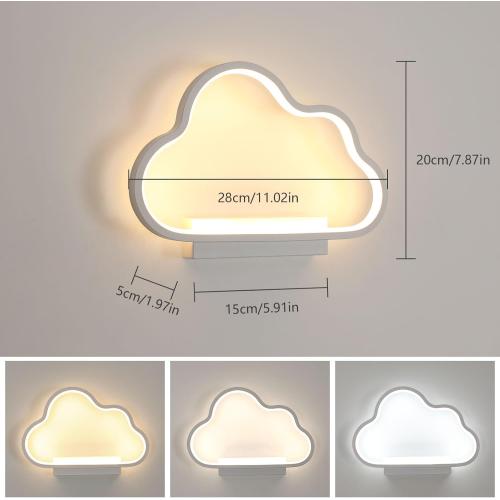 Présentation de Zoom sur Applique Murale LED Moderne, Lampe Nuage Acrylique, Luminaire Créatif