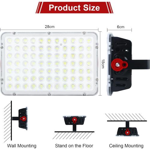 Présentation de Zoom sur Projecteur LED extérieur étanche 200W, 20000LM, blanc froid