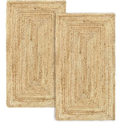 Présentation Pack 2 Tapis Jute Alhambra Naturel, Tressés Main