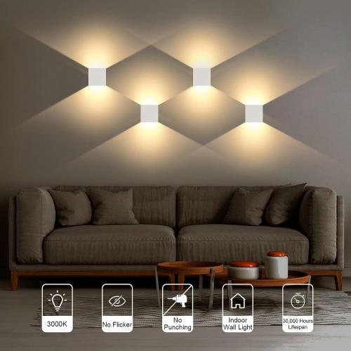 Présentation de Zoom sur Applique Murale LED Lightess, Lampe Tactile, Blanc Chaud