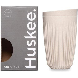 Présentation HUSKEE HuskeeCup Tasse café, thé, couvercle, couleur naturelle