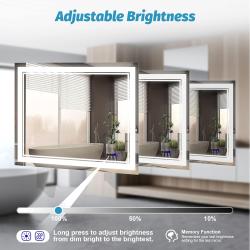 Miroir salle de bain LED, design moderne, éclairage efficace en situation