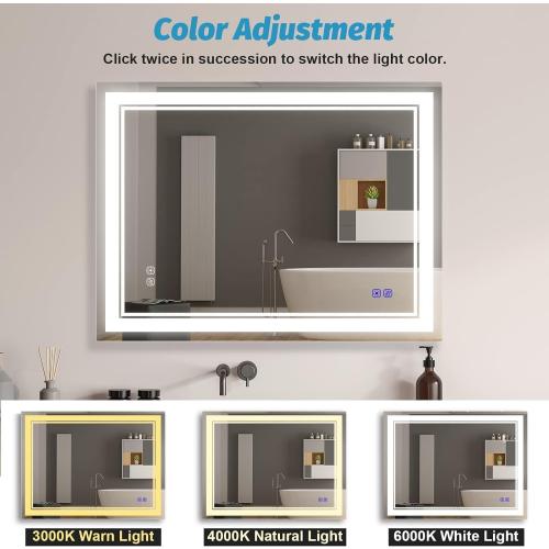 Présentation de Zoom sur Miroir salle de bain LED, design moderne, éclairage efficace