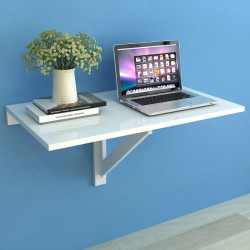 Table Murale Rabattable Blanc Vidaxl, Cuisine, Bureau en situation