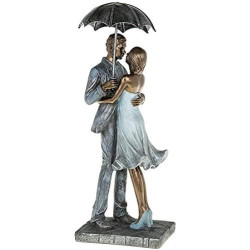 Présentation Sculpture Joe Davies Figures Embrassade Romantique Pluie