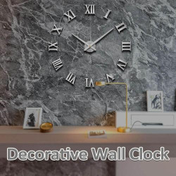 Horloge Murale 3D Mute Mintime, Autocollants Miroir Argent en situation