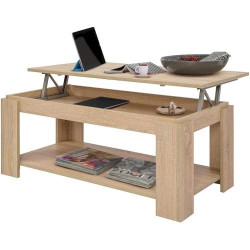 Présentation Table Basse Bakaji Design Moderne Beige, Rehausseur, Conteneur