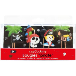 Présentation Bougies Paraffine Multicolores 8 Pirates, SCRAP COOKING